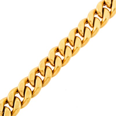 Lot 1006 - Gold Curb Link Bracelet