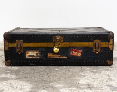 Lot 82 - Brass Mounted Leather Handled Steamer Trunk