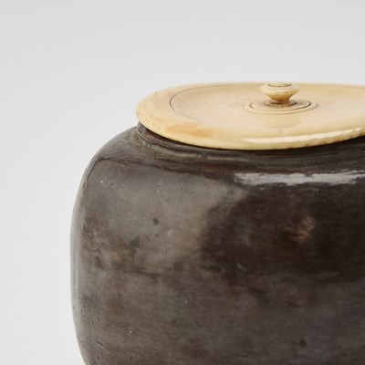 Lot 92 - Japanese Brown Glazed Pottery Jar