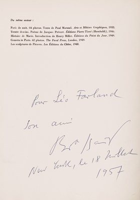 Lot 14 - Inscribed by Brassai and with two signed photographs laid-in
