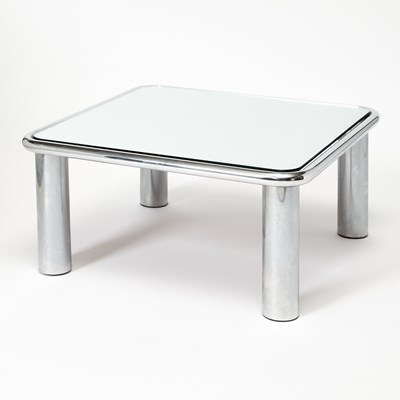 Lot 96 - Mario Bellini Tubular Metal and Mirror Low Table