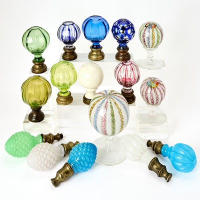 Lot 535 - Group of Sixteen Glass and Brass Finials
