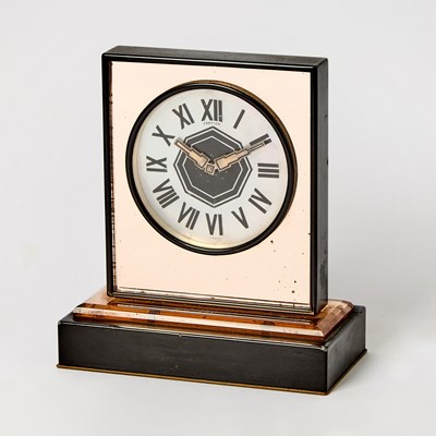Lot 93 - Art Moderne Mirror and Enamel "Ligne S" Desk Clock