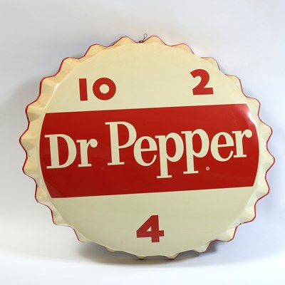 Lot 140 - Painted Metal Dr. Pepper "10 2 4" Advertising Sign