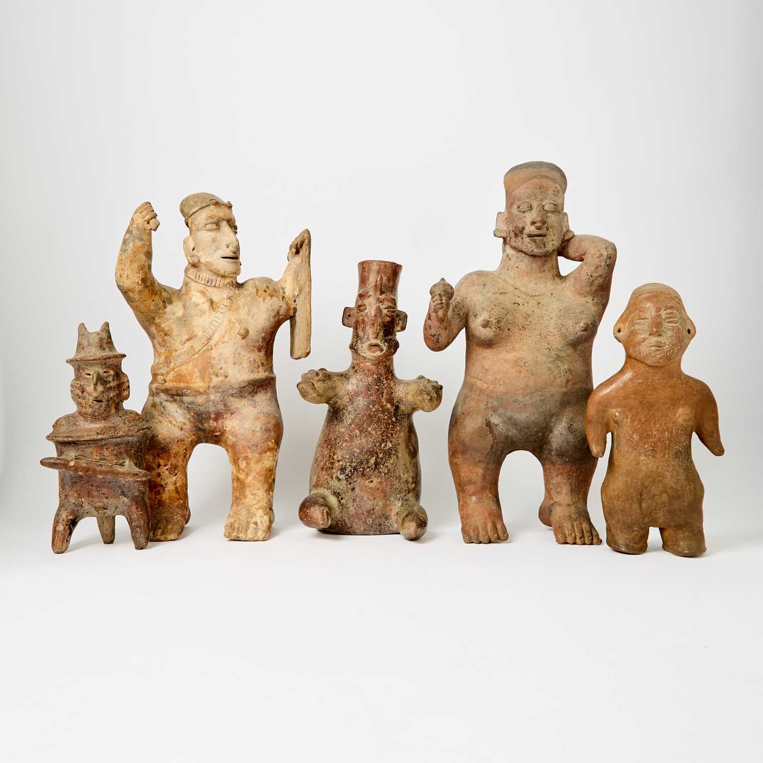 Lot 91 - Group of Five Pre-Columbian Pottery Figures