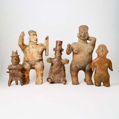 Lot 91 - Group of Five Pre-Columbian Pottery Figures