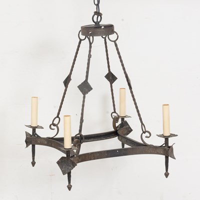 Lot 104 - Four-Light Iron Hanging Light Fixture