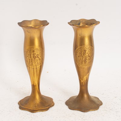 Lot 105 - Pair of Gilt Painted Metal Vases