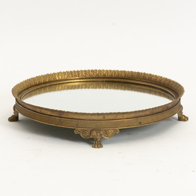 Lot 110 - Empire Style Gilt Metal Mirror Top Plateau