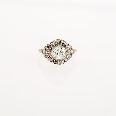 Lot 1222 - Platinum and Diamond Ring