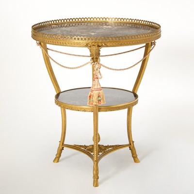 Lot 137 - Louis XVI Style Gilt-Bronze and Marble Gueridon