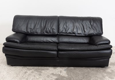 Lot 135 - Roche Bobois Black Leather Loveseat
