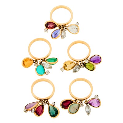 Lot 1215 - Group of Gold, Gem-Set and Diamond Rings