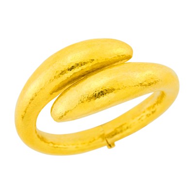 Lot 125 - Ilias Lalaounis Gold 'Swan' Neolithic Bangle Bracelet