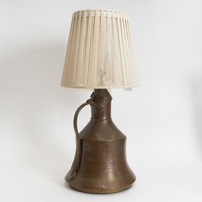 Lot 120 - Hammered Copper Jug-Form Lamp