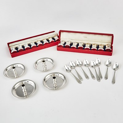 Lot 3136 - Set of Sixteen Cartier Sterling Silver Individual Salt and Pepper Shakers