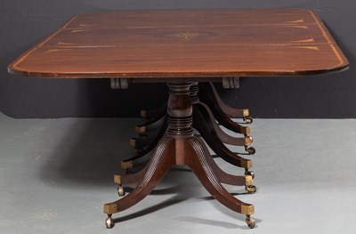 Lot 189 - Edwardian Inlaid Mahogany Triple-Pedestal Dining Table