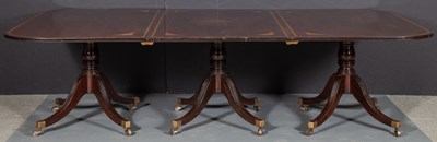 Lot 189 - Edwardian Inlaid Mahogany Triple-Pedestal Dining Table