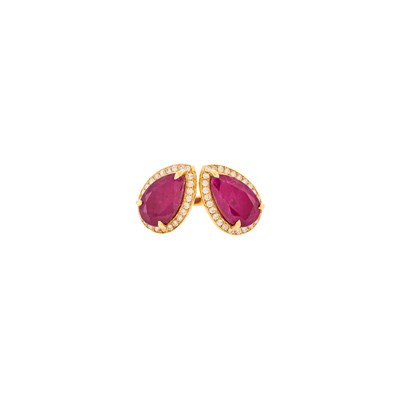 Lot 1176 - Rose Gold, Ruby and Diamond Ring