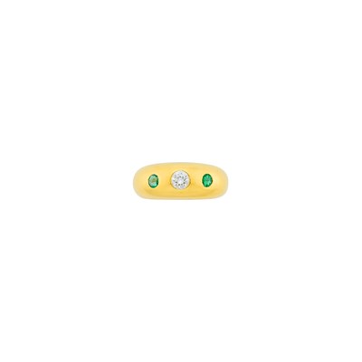 Lot 3 - Cartier Gold, Diamond and Emerald Gypsy Ring