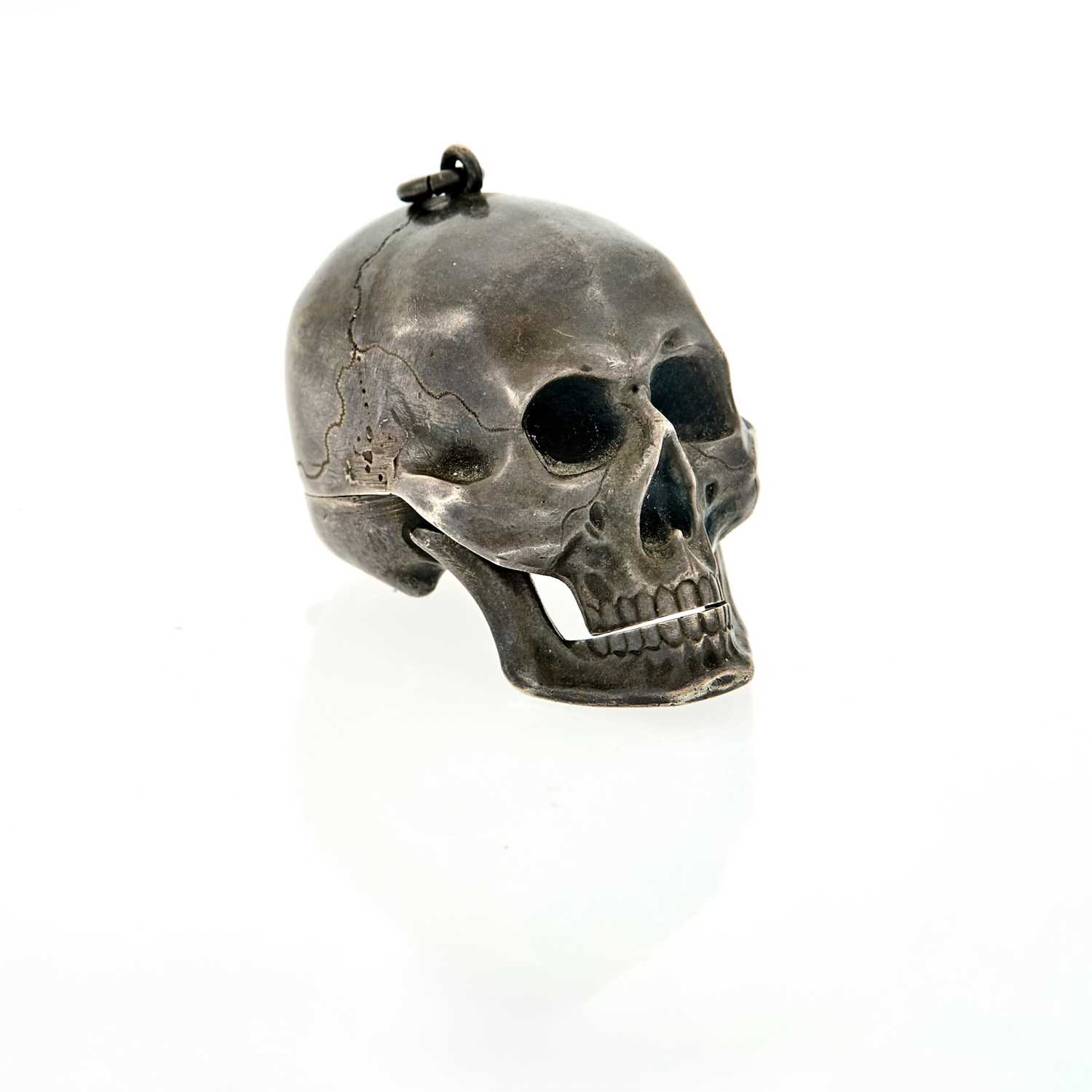 Lot 2254 - Hamlet Oxidized Silver Skull Pendant-Watch