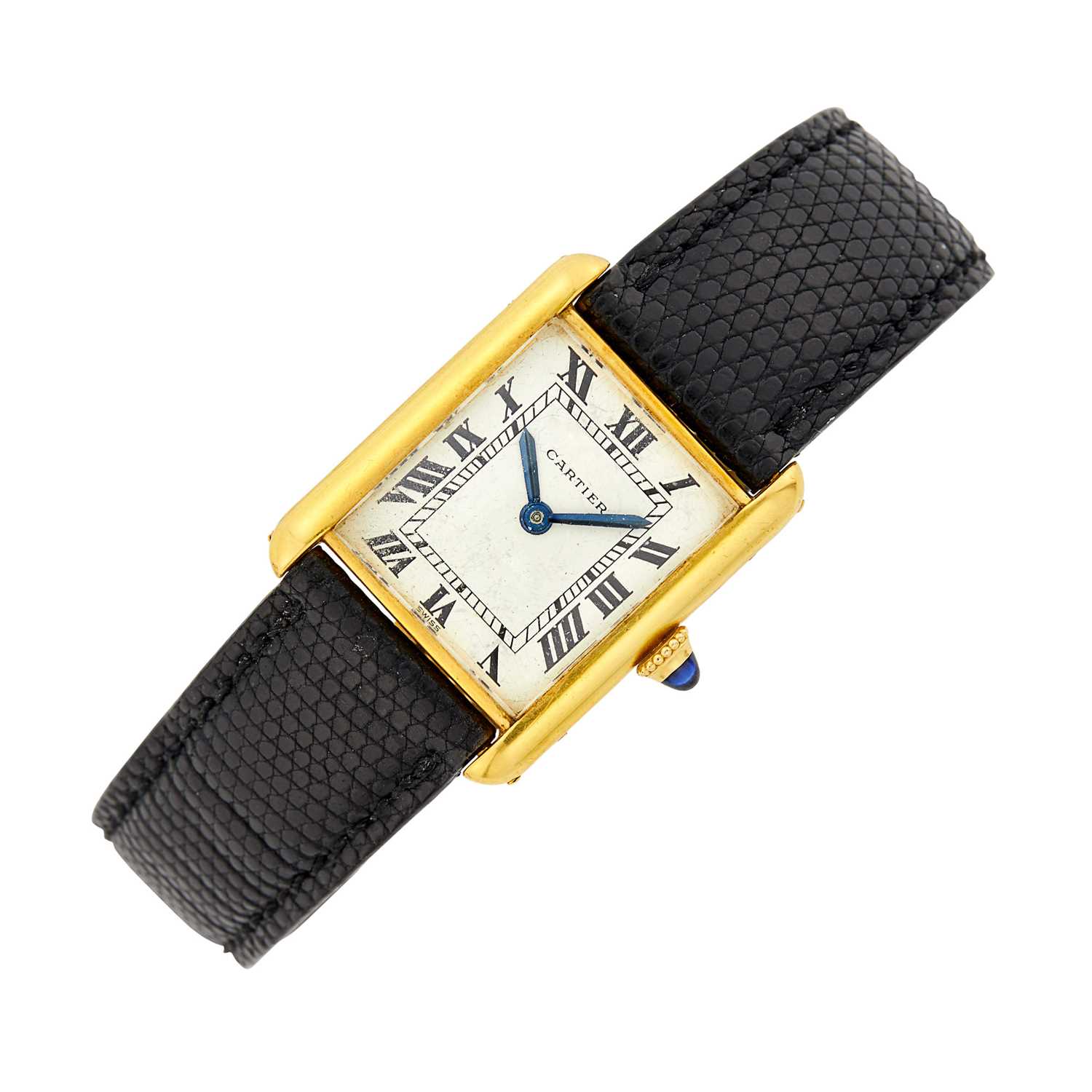 Lot 1009 - Cartier Gold 'Tank' Wristwatch