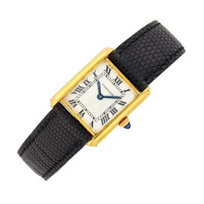 Lot 1009 - Cartier Gold 'Tank' Wristwatch