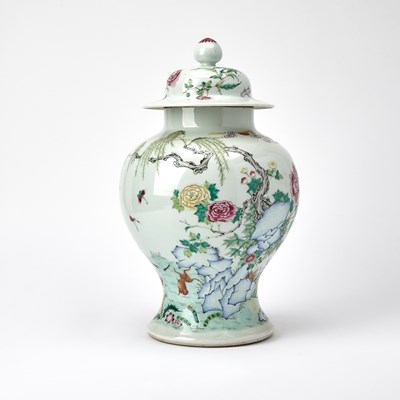 Lot 216 - A Chinese Famille Rose Porcelain Baluster Jar and Cover
