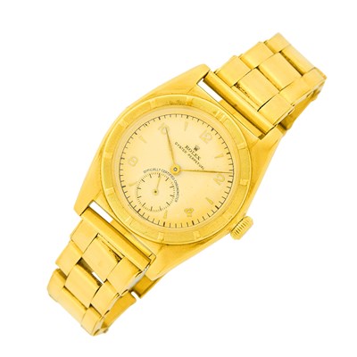Lot 1088 - Rolex Gold 'Oyster Perpetual Bubbleback' Wristwatch, Ref. 5013