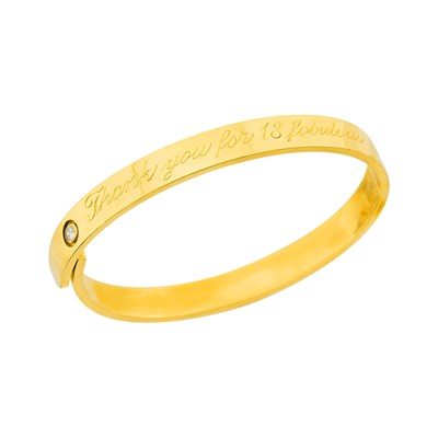 Lot 1001 - Cartier Gold and Diamond Bangle Bracelet