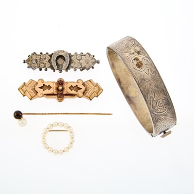 Lot 1230 - Group of Victorian Gold, Gold-Filled and Silver Jewelry