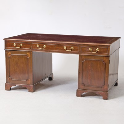 Lot 144 - George III Mahogany Pedestal Partner’s Desk