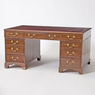 Lot 144 - George III Mahogany Pedestal Partner’s Desk