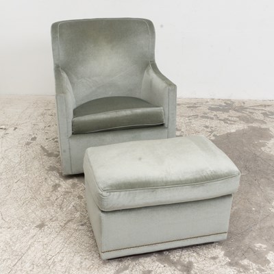 Lot 151 - Mint Velveteen Upholstered Armchair