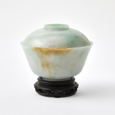 Lot 444 - A Chinese Jadeite Bowl and Cover