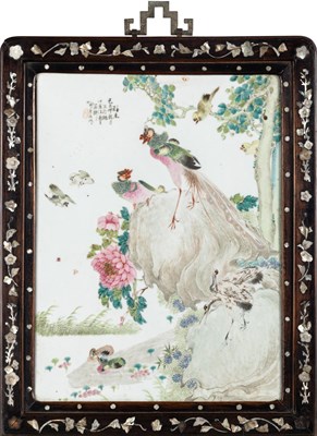 Lot 221 - A Chinese Enameled Porcelain Plaque