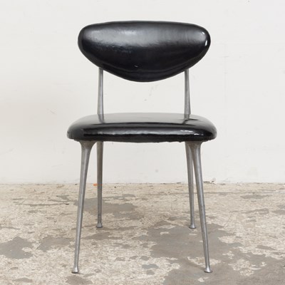 Lot 153 - Mid-Century Modern Metal and Vinyl Side Chair