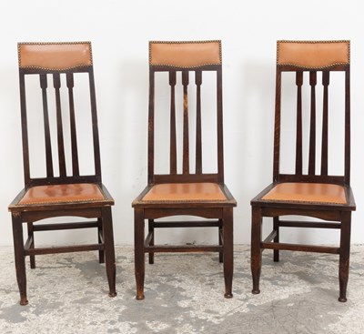 Lot 156 - Set of Three Aesthetic Movement Style High Back Side Chairs