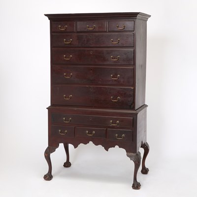 Lot 438 - The Chippendale Mahogany Flat Top High Chest
