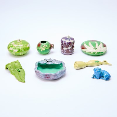 Lot 223 - Eight Chinese Porcelain Scholar’s Objects