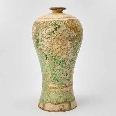 Lot 157 - A Chinese Sancai Glazed Pottery Meiping