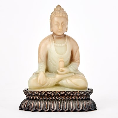 Lot 492 - A Chinese Carved Hardstone Figure of Buddha