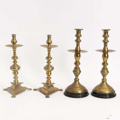 Lot 177 - Group of Four Brass Candlesticks