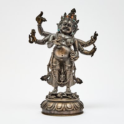 Lot 612 - A Tibetan Bronze Figure of a Wrathful Deity
