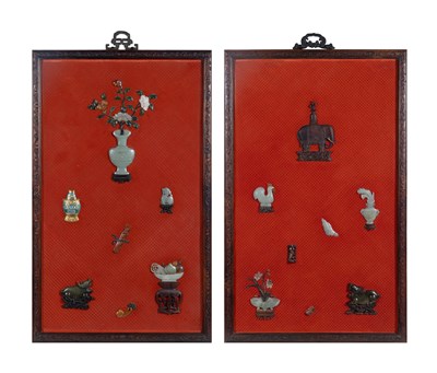 Lot 121 - A Pair of Chinese Cinnabar Lacquer Panels