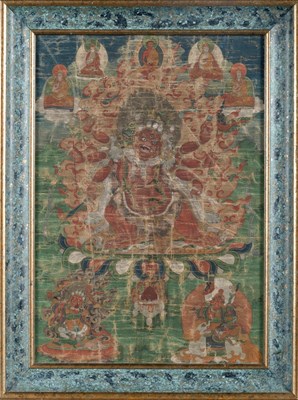 Lot 611 - A Tibetan Thangka of Mahakala