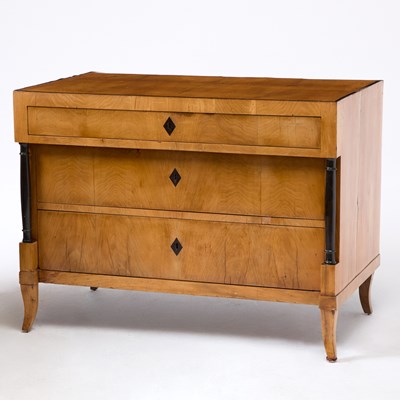 Lot 355 - Biedermeier Part Ebonized Walnut Chest of Drawers