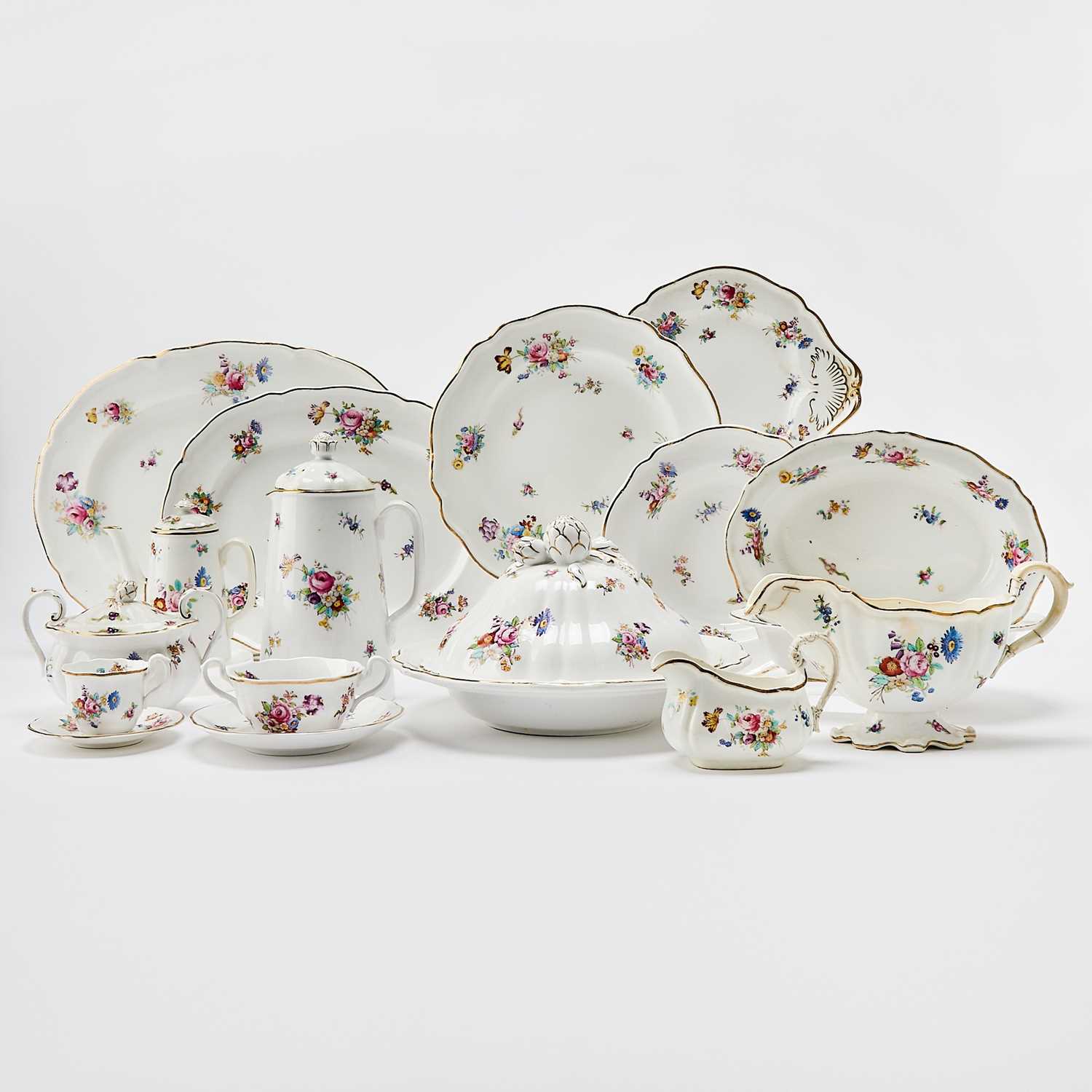 Lot 173 - Extensive Spode Porcelain "Dresden Rose" Dinner Service