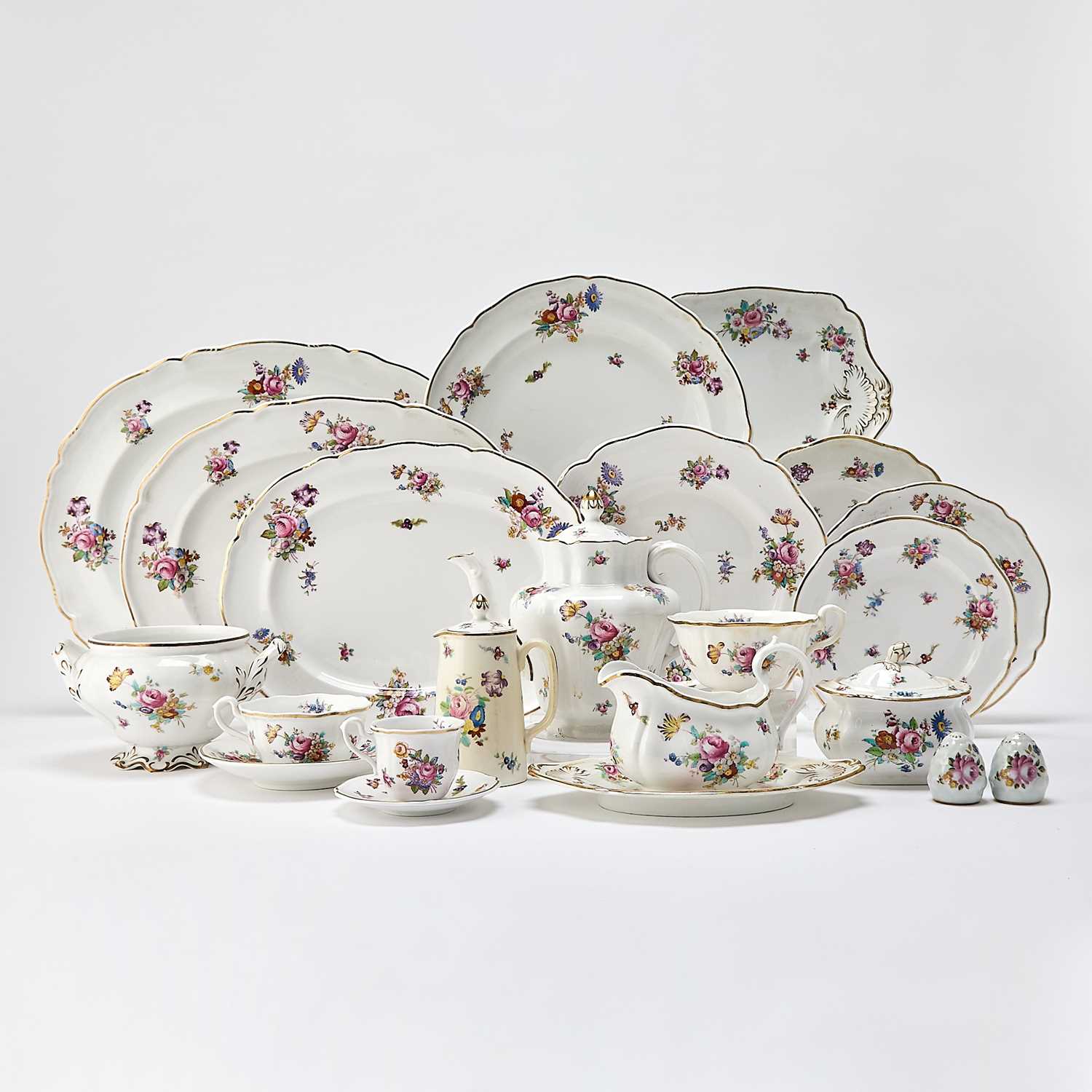 Lot 180 - Extensive Assembled Spode Porcelain "Dresden Rose" Dinner Service