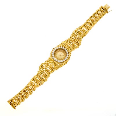 Lot 2085 - Ebel Lady's Gold and Diamond Wristwatch
